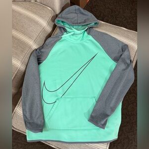 Nike Mint Green and Gray Hoodie